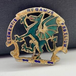 1930's WW2 U.S. Army DI DUI Chemical Corps School Crest Pin